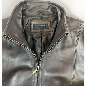 2XL EUC WOMENS LEATHER JACKET CHOCOLATE BROWN COLEBROOK CO